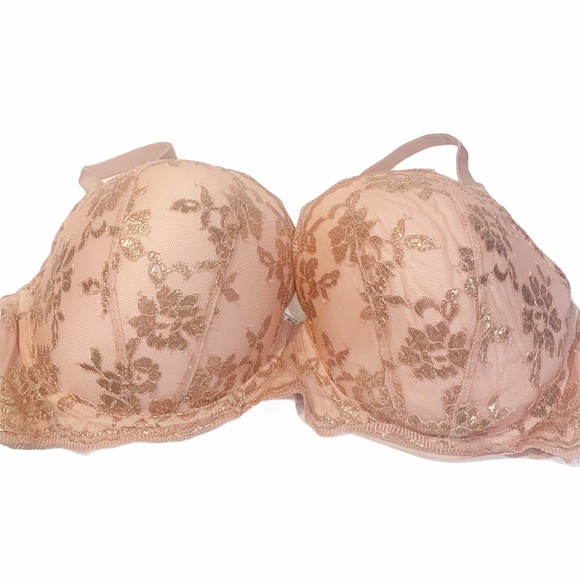Victorias Secret Pink Gold Floral Dream Angels Bra - Picture 2 of 7